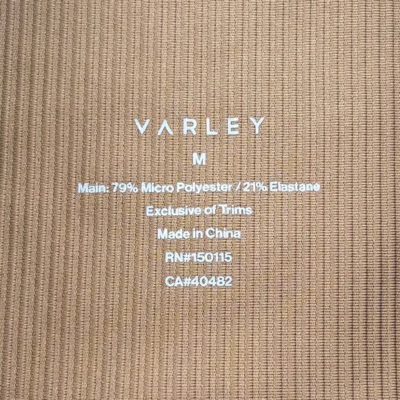 Varley Let’s Move Ribbed Biker Short Size Medium Neutral Activewear Outdoor - Picture 5 of 9